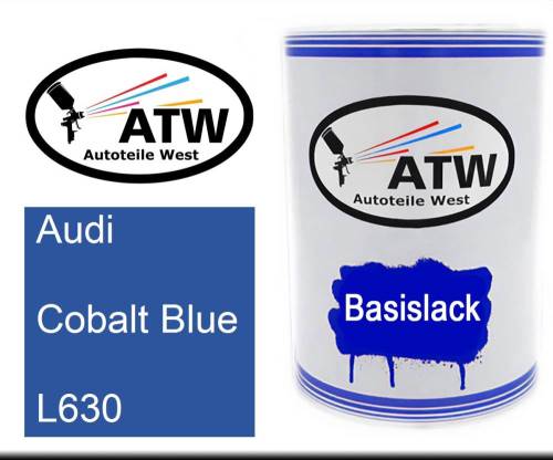 Audi, Cobalt Blue, L630: 500ml Lackdose, von ATW Autoteile West.